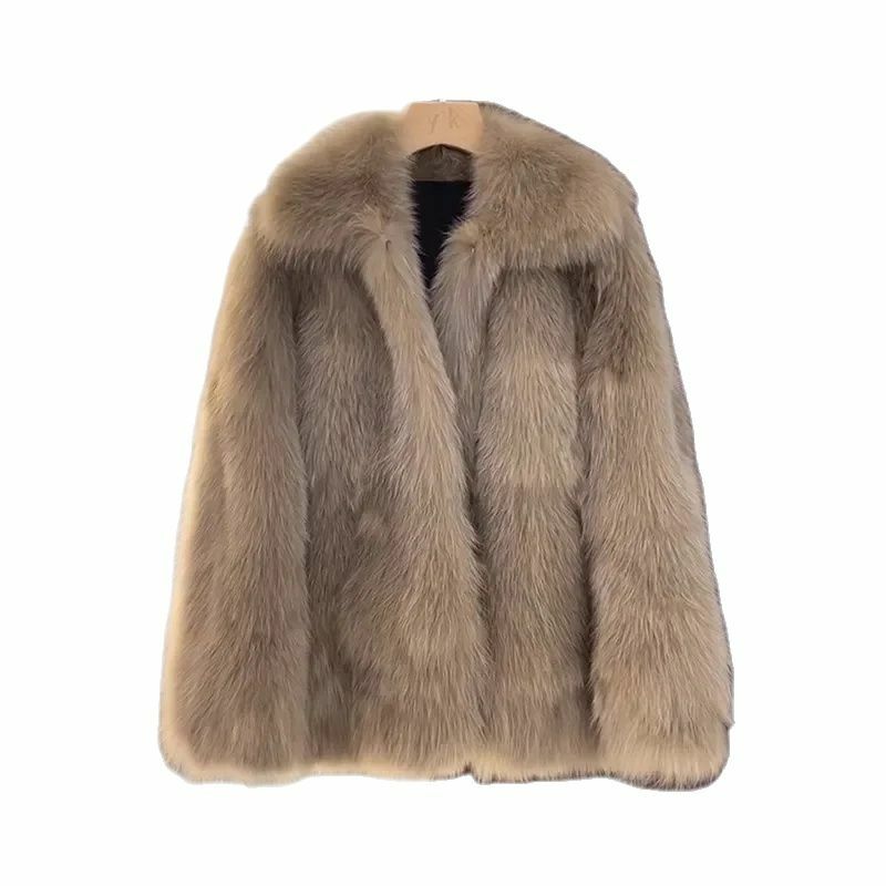 Модное дамское пальто из искусственного меха средней длины, осень и зима 2024, новая Корейская куртка Мао, сохраняющая тепло
