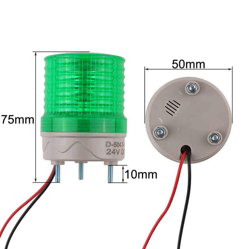 Small Indicator Flash/Steady/Strobe Light Security Alarm Light 12V24V110V 220V LED Red Green Yellow Blue D-5041 Sound/No Buzzer