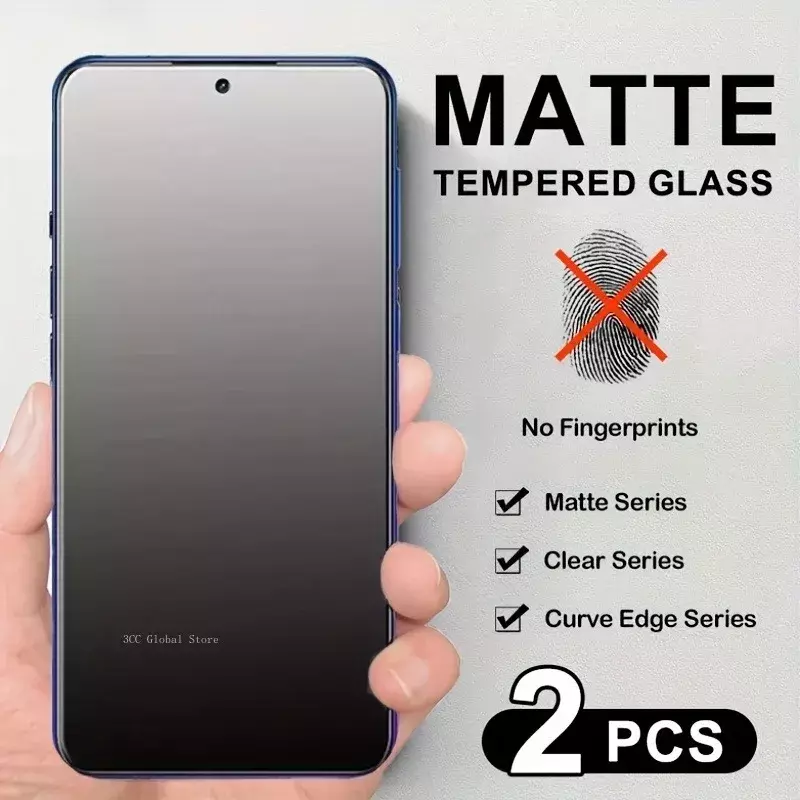 2Pcs Full Cover Matte Tempered Glass For Xiaomi 14 13T Pro 12 11T Screen Protector For Redmi Note 13 12 Pro Plus Protective Film