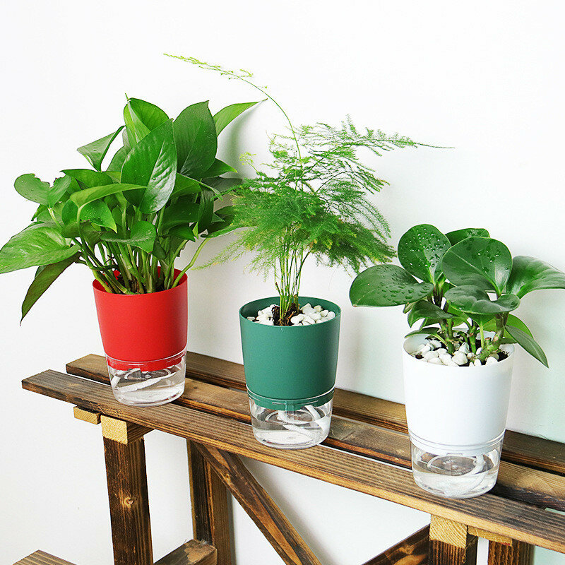 Self Watering Planter Potten Mini Ronde Vetplant Pot Indoor Home Tuin Lui Bloempot Bureau Kantoor Decor Tuin