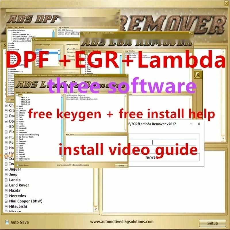 ADS-Lambda Remover Full 2017.5, version logicielle 3 en 1, 2 DTC fournies ver + ug F