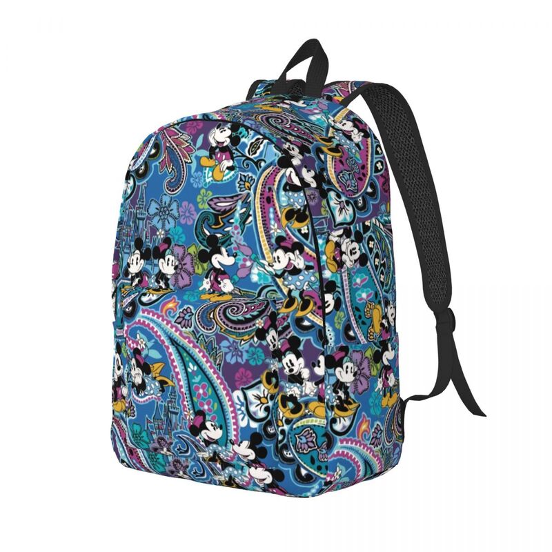 Custom Mickey Mouse Paisley zaino da viaggio in tela uomo donna scuola Laptop Bookbag College Student Daypack Bags