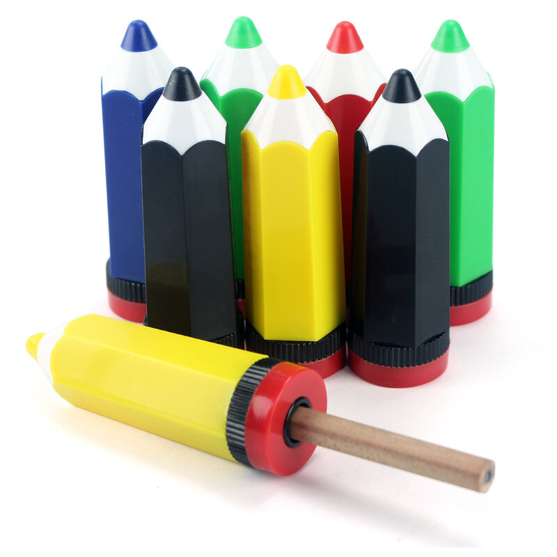 Sacapuntas con forma de lápiz de un solo orificio, sacapuntas de colores de dibujos animados creativos