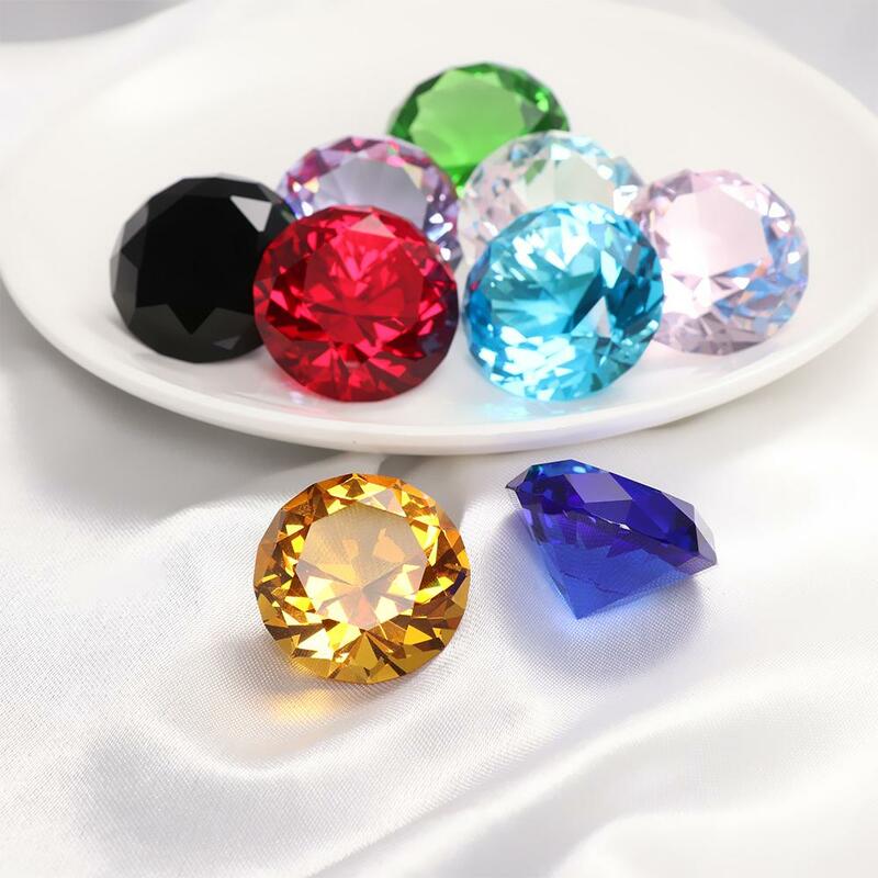 Diamante de cristal colorido de 30mm, decoración de feliz cumpleaños, boda, evento, fiesta, suministros