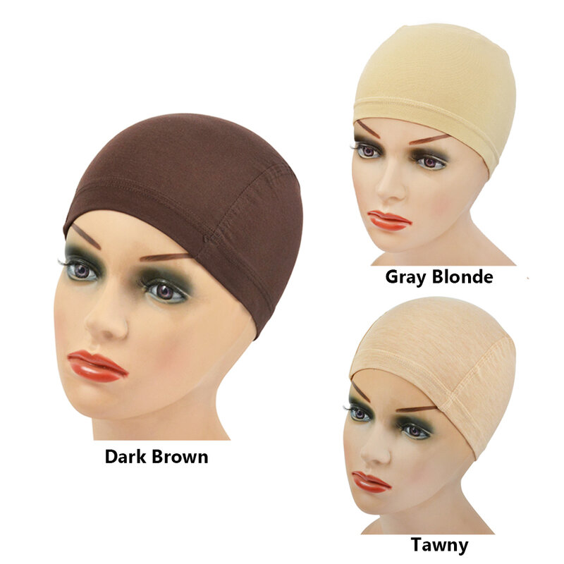 Touca de peruca de fibra de bambu, feminina, confortável e elástica, uso por baixo das perucas
