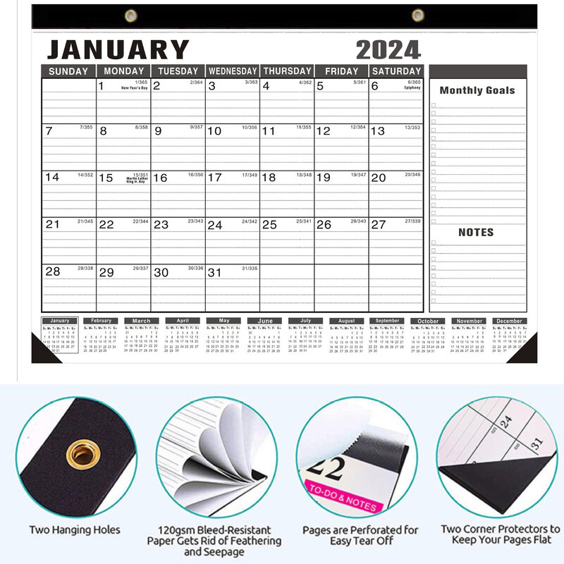 Настенный календарь, 18 месяцев с января 2023 года по июнь года, для дома, спальни, гостиной