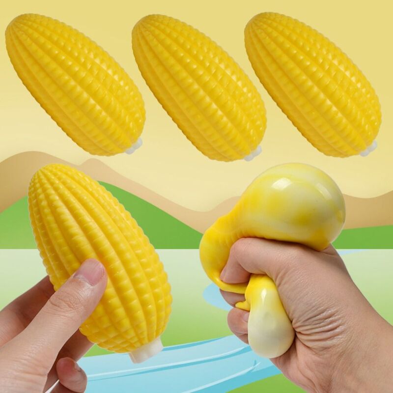 Flexible Material Cheese Squeeze Toy Funny Comfortable Touch Sensory Toys Slow Rebound Stress Relief Toys Durable Corn Party