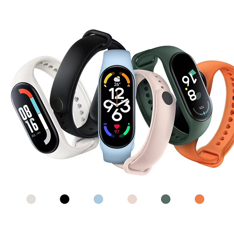 สายนาฬิกาข้อมือสำหรับ Mi band 7 6 5 4 3 NFC สร้อยข้อมือ Xiaomi Mi สายรัดข้อมือซิลิโคนกีฬาสายรัดข้อมือสมาร์ทวอทช์อุปกรณ์เสริม