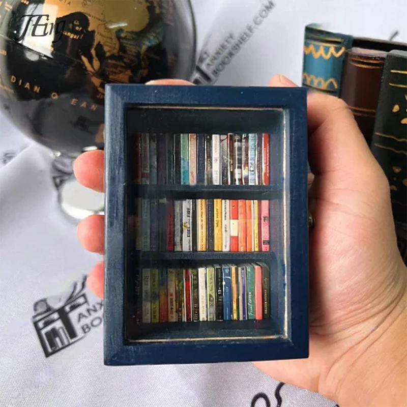 Creative Anti-Anxiety Bookshelf Miniature Book Match Boxes Gift Shake Away Your Anxiety Doll House Decoration Gifts