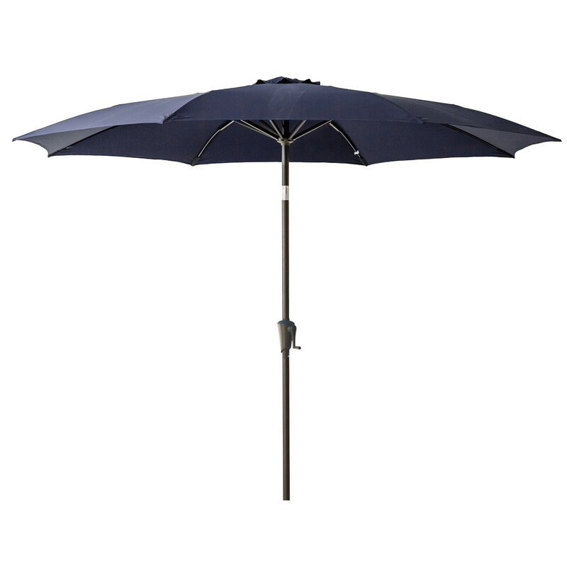 Paraguas de mesa de mercado para Patio al aire libre de 11 pies con punta de Rib de fibra de vidrio e inclinación