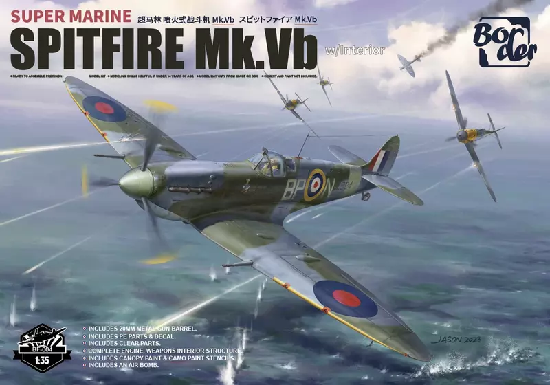 Modelo plástico fronteira, Spitfire MK Vb, escala BF-004 1:35, 1:35