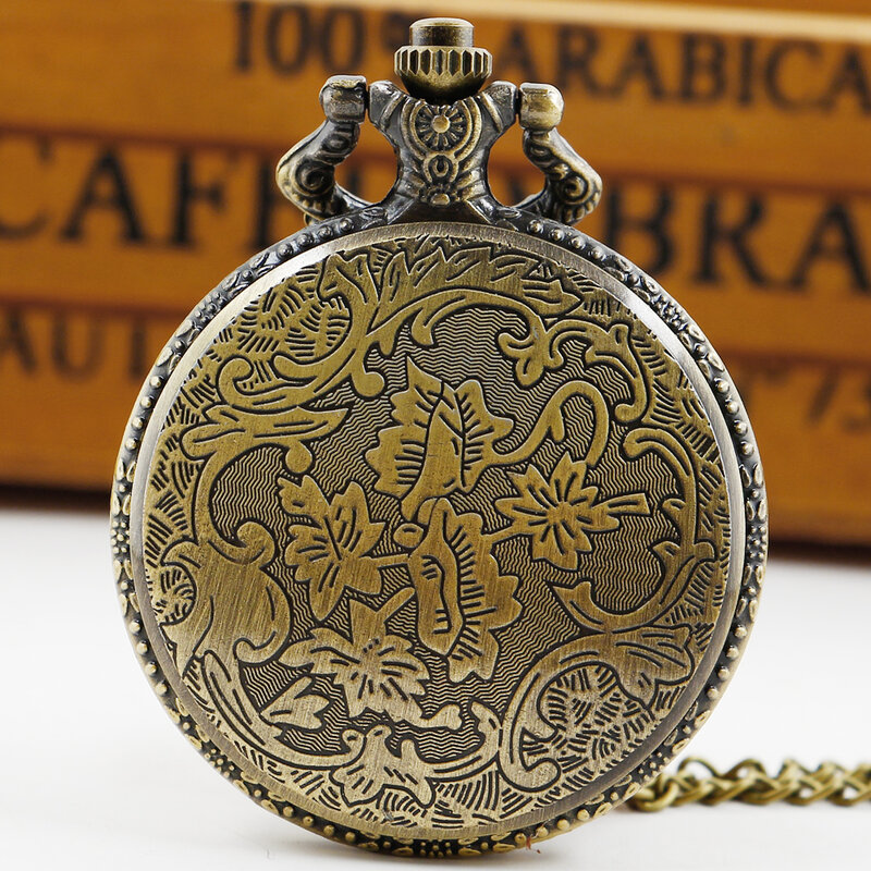 Pocket Watches Vintage Bronze Steampunk Firefighter Quartz Watches Souvenir Jewelry Necklace