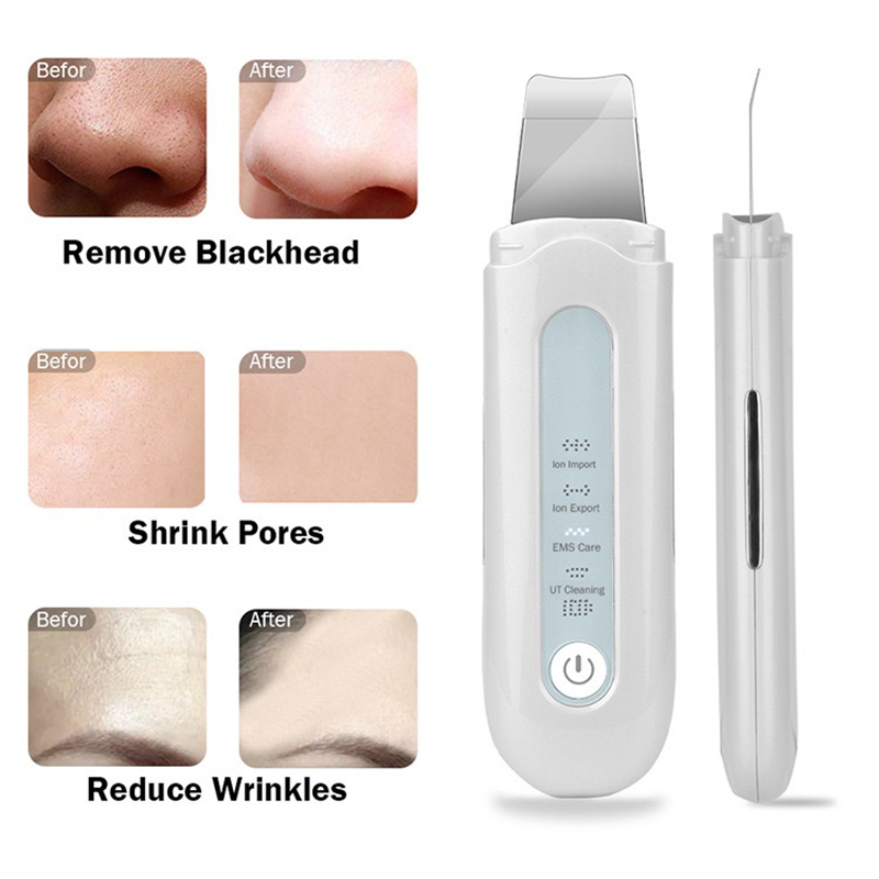 Scrubber per la pelle ad ultrasuoni EMS macchina per spalare microcorrente punti neri rimuovi la pulizia profonda del viso strumento di bellezza lifting della pelle
