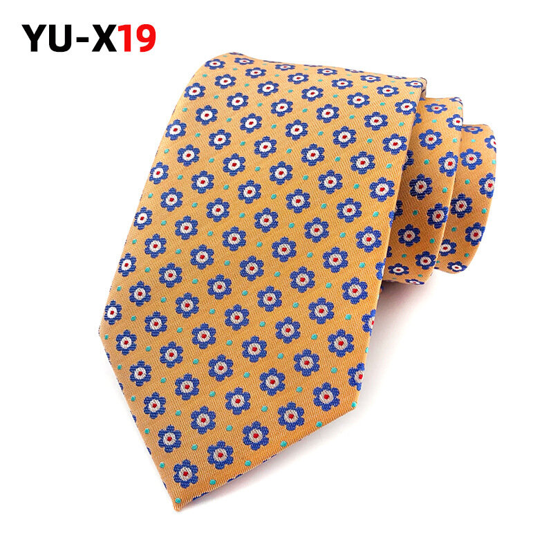 New 8CM Corbatas Professional Dress Ties Cashew Blossom Solid Neckcloth Small Flower Neckties