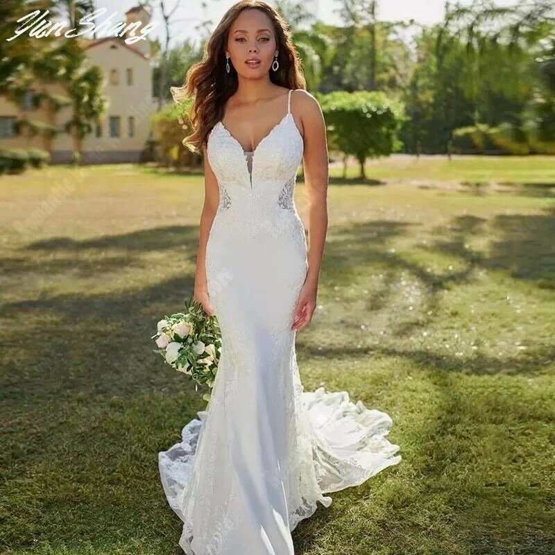 Thin Shoulder Strap Women Wedding Dresses Sexy Sleeveless Princess Bridal Gowns Gorgeous Beach Mermaid Vestidos De Novias 2024