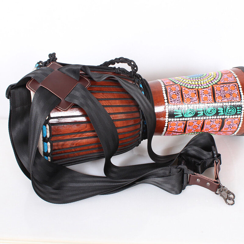 Tali bahu Drum tangan Djembe profesional, aksesori perkusi bantalan tebal dapat disesuaikan tali bahu Drum Afrika