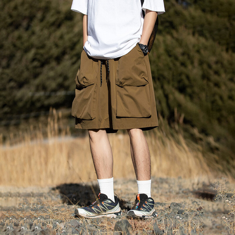 TFETTERS-pantalones cortos Cargo con bolsillos para hombre, ropa informal holgada, estilo Hip Hop, verano, 2024