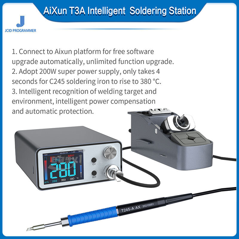 JCID AIXUN T3A Intelligent Soldering Station Support T12/T245/936  Handle Soldering Iron Tips Electric Welding Iron Station