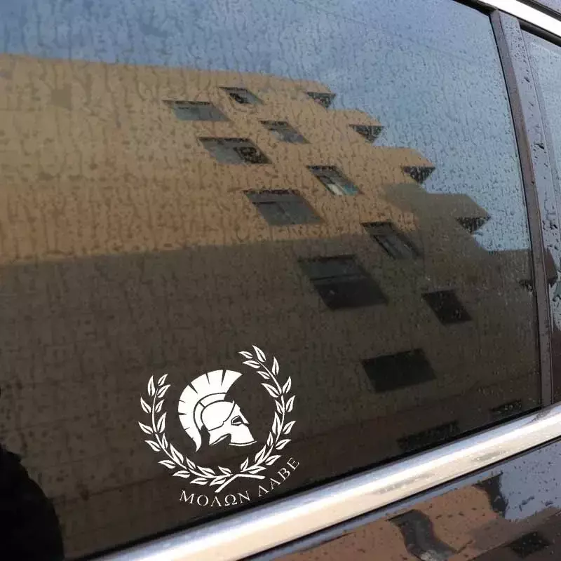 Персональная Автомобильная наклейка Molon Labe Warrior Sparta, декоративная Водонепроницаемая Виниловая наклейка для Porsche Mazda 6 Peugeot,18 см * 17 см