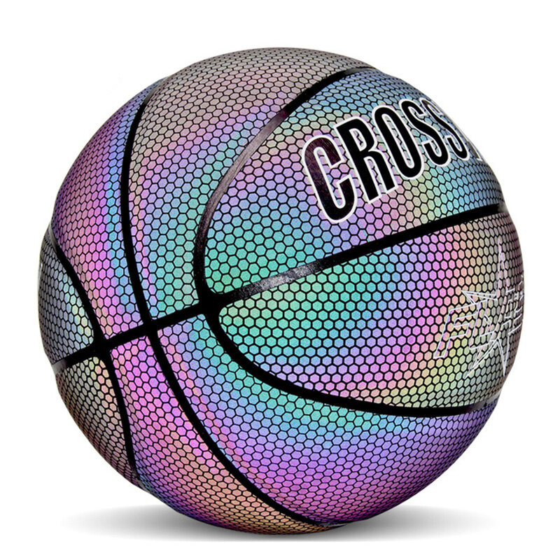 Lichtgevende Basketbal Bal 7 Size Reflecterende Basketbal Cool Holografische Baloncesto Sport Basketbal Light Up Training Basketbal