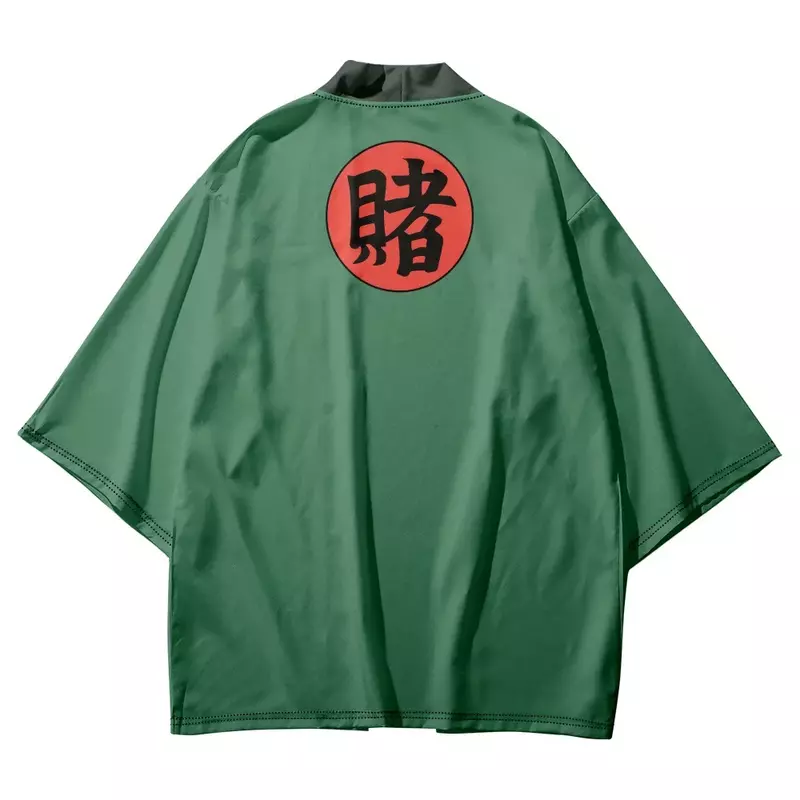 Кардиган «bet» с китайским иероглифом, кимоно для женщин и мужчин, японские хаори, зеленые рубашки для косплея, модные пляжные юкаты