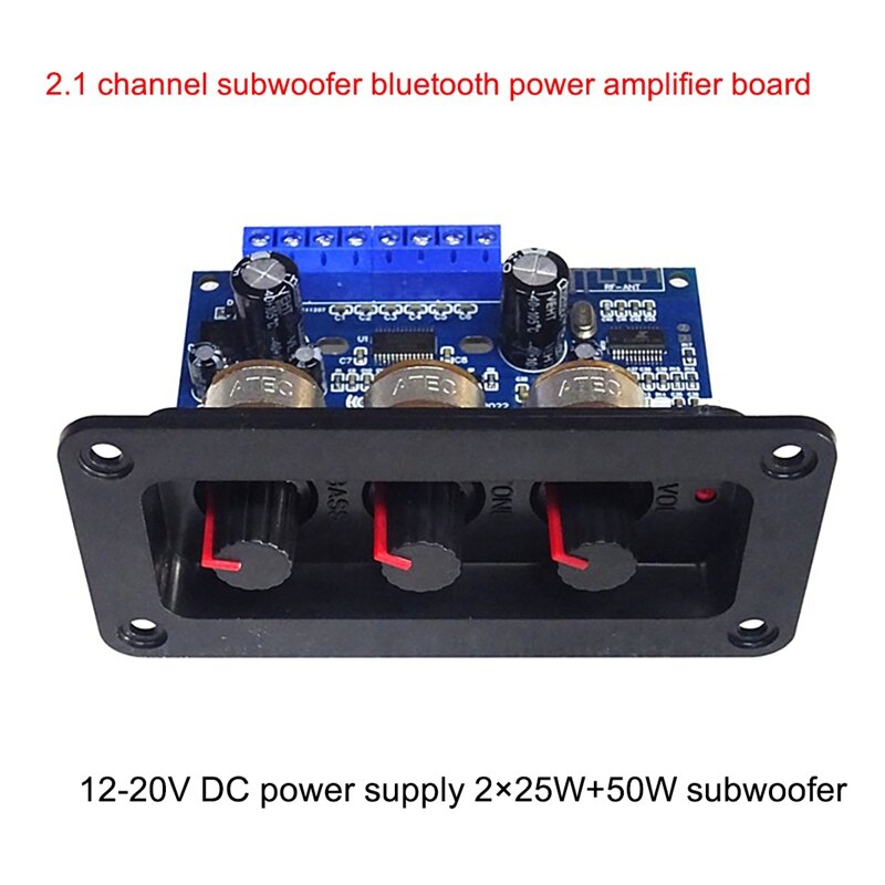 Placa amplificadora de potencia Digital de 2,1 canales, 2x25W + 50W, Bluetooth 5,0, Subwoofer, Clase D, cc 12-20V