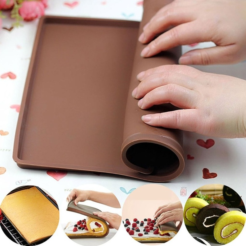 1PC Silicone Baking Mat Cake Roll Pad Macaron Swiss Roll Oven Mat Bakeware Baking Tools Kitchen Accessories