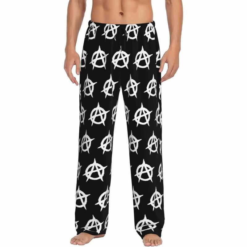 Scots of Anarchy Symbol Pijama Calças para Homens, Pijamas com Cordão, Bottoms Lounge com Bolsos, Personalizado