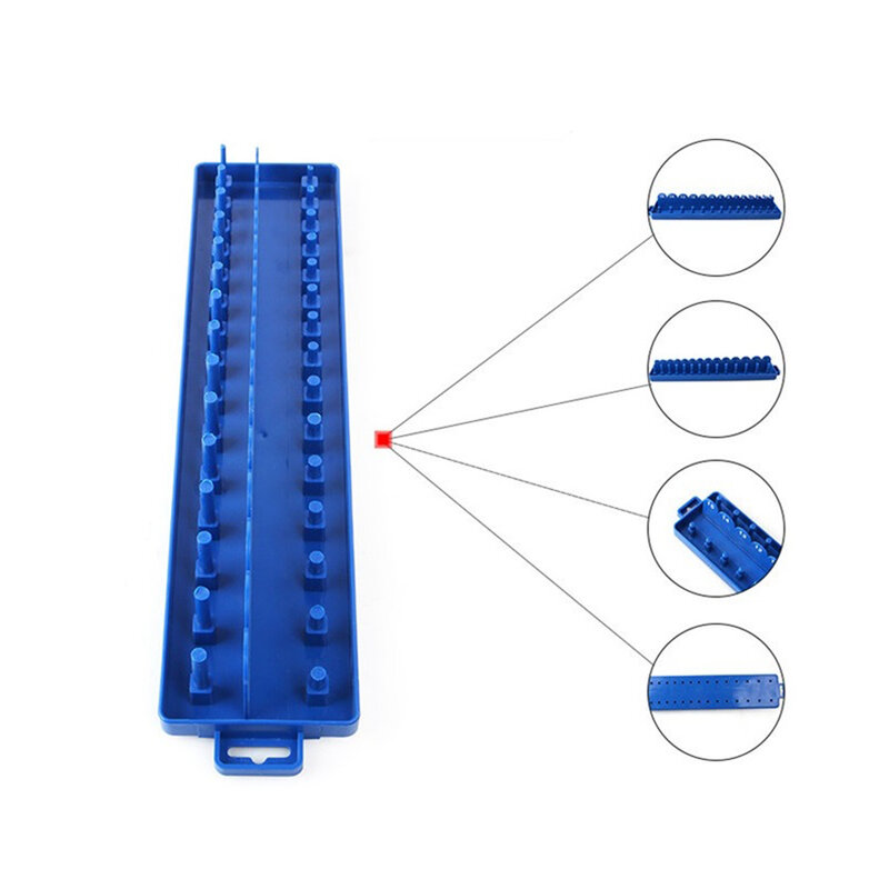 Organizer Socket Storage Blue For Garage Workshop Metric Socket Tray Rack Holder Plastic Sleeve Bracket Brand New