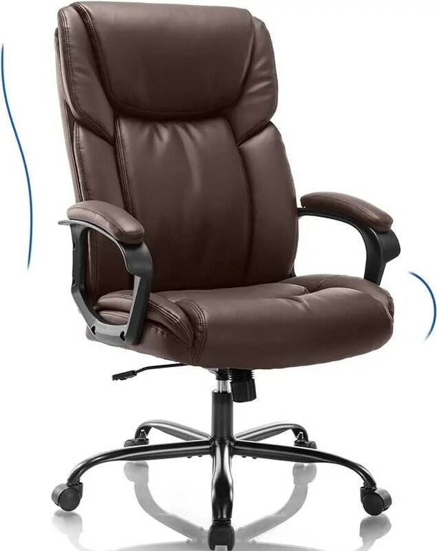 Silla de oficina ejecutiva para personas pesadas, silla ergonómica de escritorio para computadora en casa con rueda, soporte Lumbar