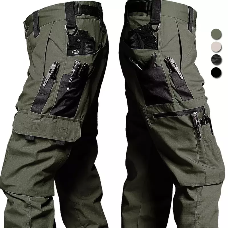 Spodnie Cargo dla męskie spodnie taktyczne spodnie na zewnątrz duże z wieloma kieszeniami wodoodporne Ripstop treningowe joggery treningowe na lato