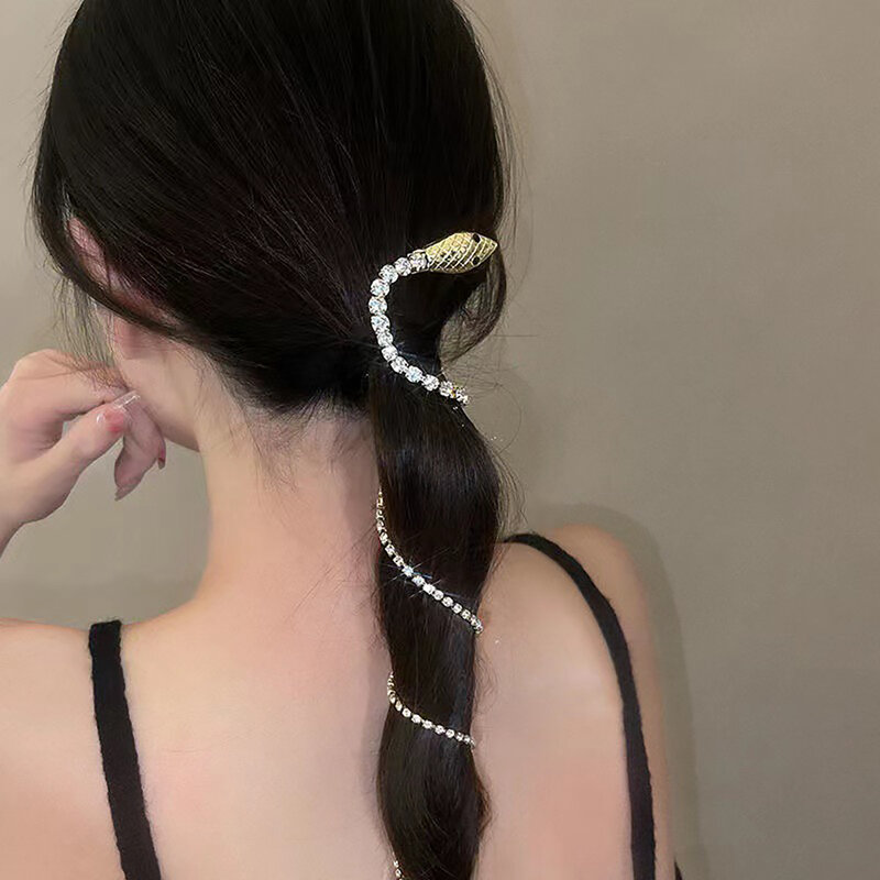 Funkelnde Strass Haar ketten für Mädchen robuste Legierung Pferdes chwanz Platte Haar Artefakt für Mädchen und Frauen alle Haars tyling