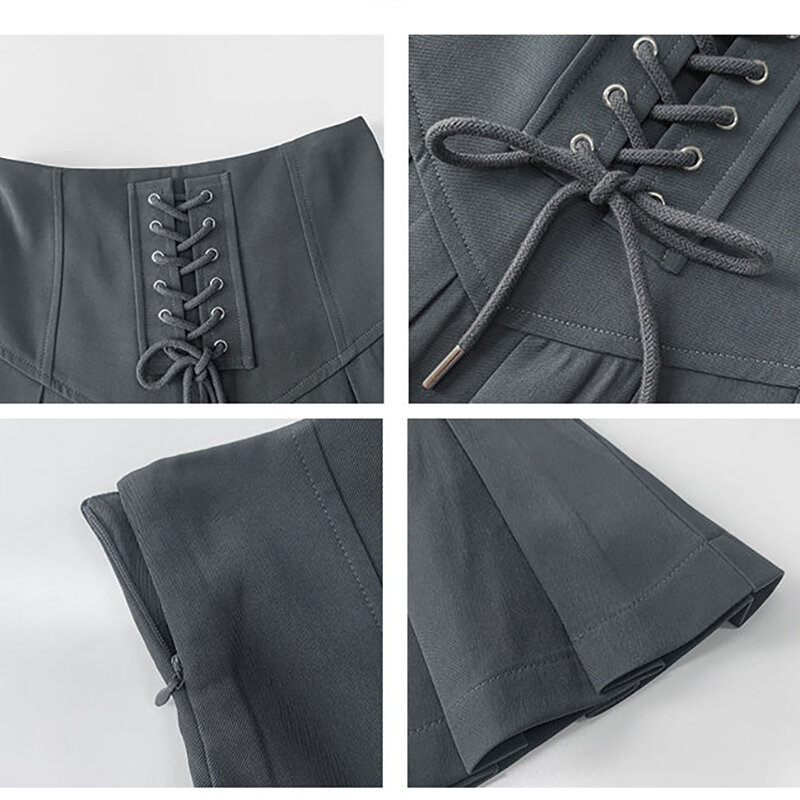 Falda plisada de cintura alta con tirantes para mujer, minifaldas cortas ajustadas, estilo Retro, Harajuku, Y2k, a la moda, novedad de verano