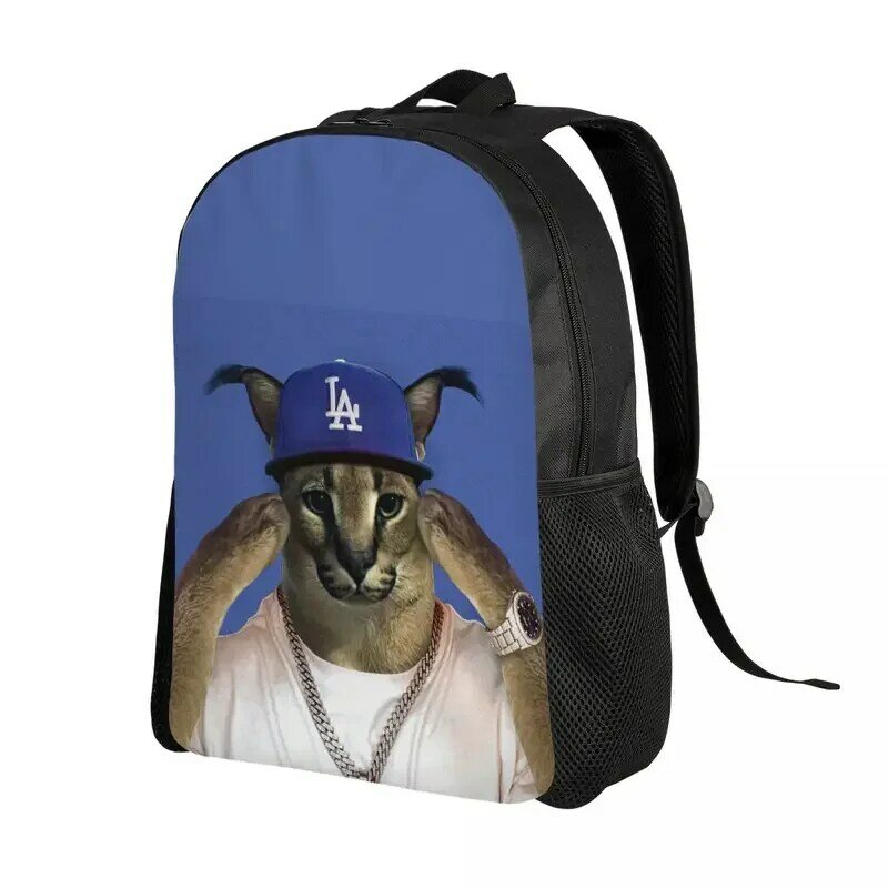 Big floppa rapper meme laptop zaino uomo donna basic bookbag per studenti delle scuole universitarie divertente Caracal cat bag