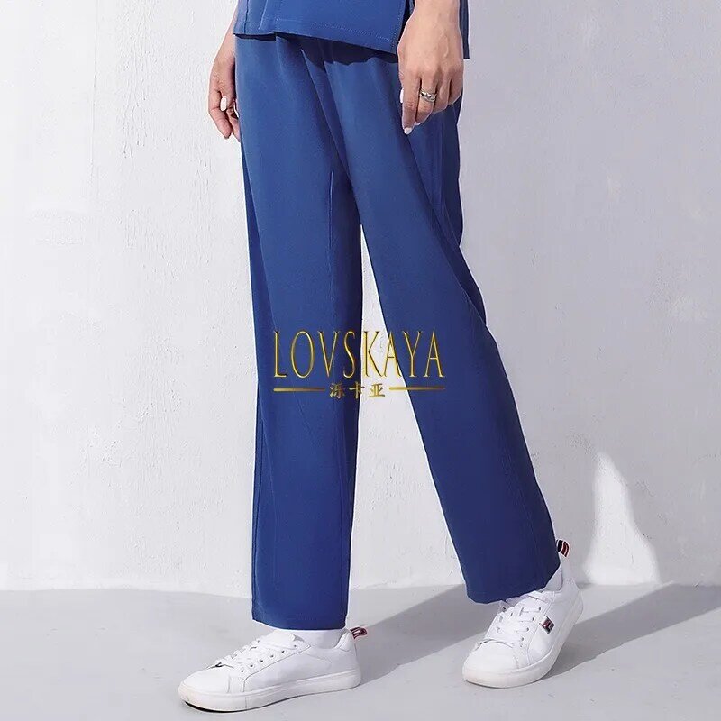 Pantaloni larghi da lavoro medico pantaloni bianchi da medico stagionale da donna da infermiera pantaloni elastici oversize da uomo