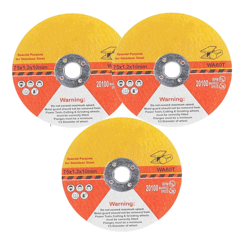 3pcs 75mm Circular Resin Saw Blade Grinding Wheel Cutting Disc For Angle Grinder For Stainless Steel Cut Off Wheel