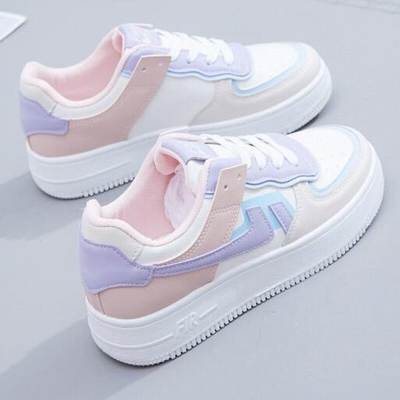 Of White Women Sneakers White Pink Tennis Lovely Casual Shoes studentessa blu Low Top Platform Flats Ladies Vulcanize Shoes