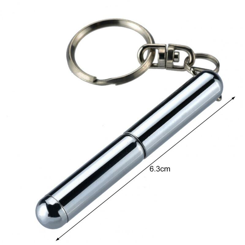 Cincin kunci pena yang dapat ditarik pegangan nyaman tugas berat baja nirkarat Mini teleskopik pulpen tanda tangan perlengkapan luar ruangan
