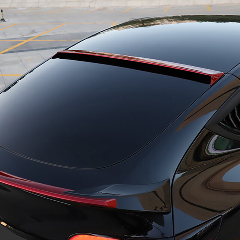 Dla Tesla Model Y Spoiler dachowy skrzydło tylnego spojlera ABS połysk czarne włókno węglowe samochodu 2021 2022 2023 akcesoria zewnętrzne Tuning