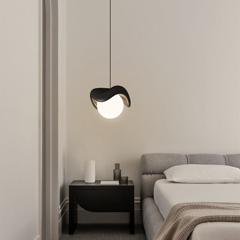 Светодиодная Подвесная лампа в скандинавском стиле используется для спальни, фойе, кухни, белого, черного, красного, желтого, зеленого цветов, декоративная лампа с регулируемой яркостью и дистанционным управлением