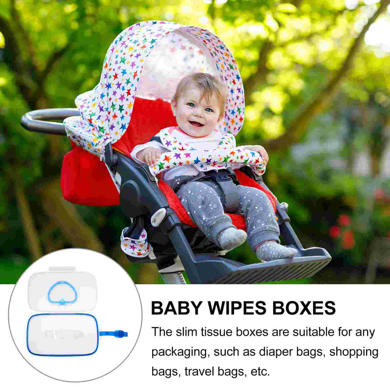 Kotak tisu basah Cinta kereta dorong perjalanan casing luar ruangan untuk popok bayi wadah rias gantung plastik Pp bayi