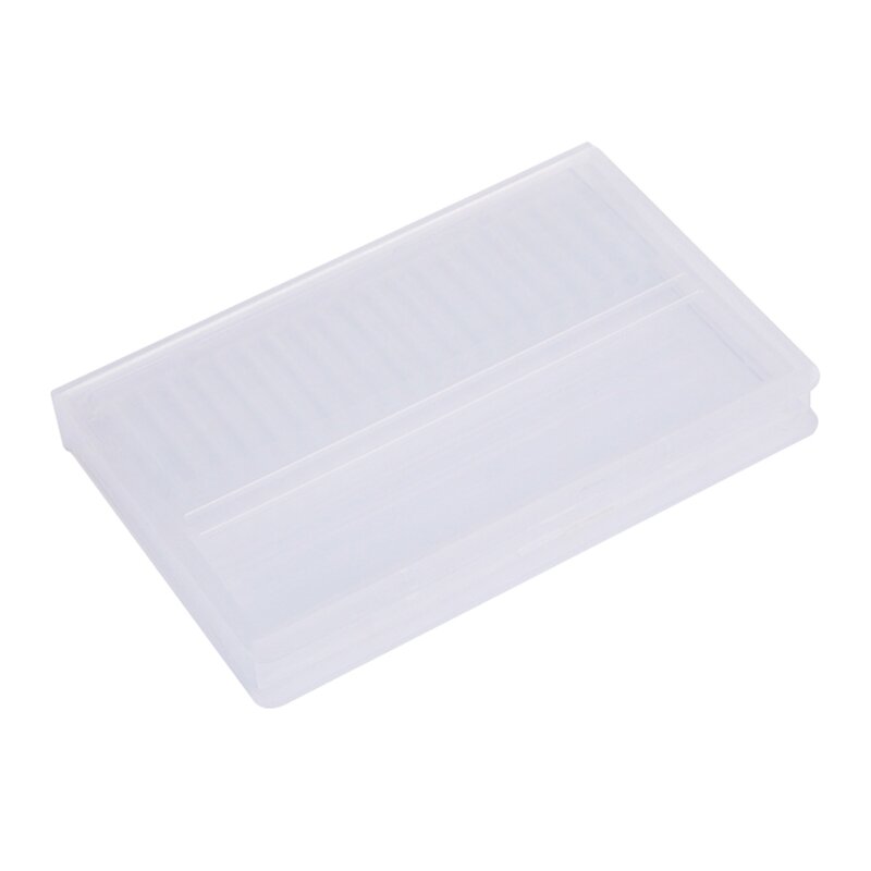 Caja almacenamiento cuadrada con 20 ranuras, contenedor brocas para uñas plástico vacío, accesorio, envío directo