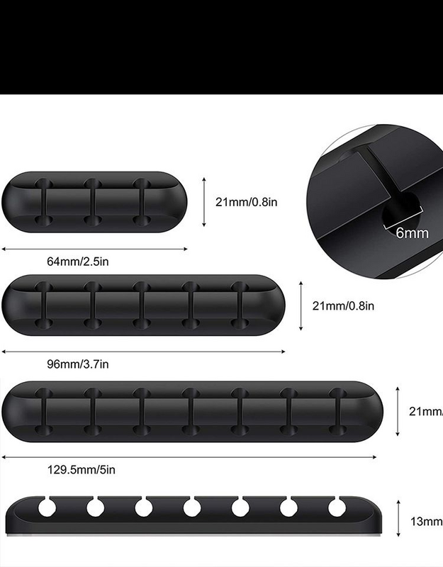 Silicone Cable Organizer USB Winder, Desktop Tidy Management Clips, Suporte para Mouse, Teclado, Fone de ouvido, Headset