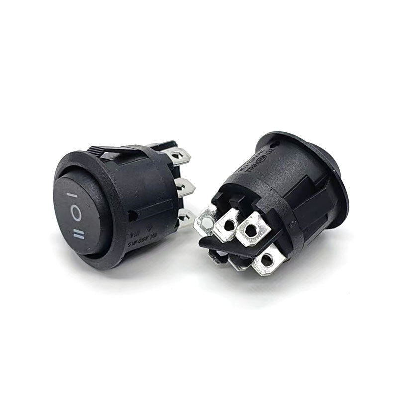 KCD1 23mm Diameter Round Rocker Switches 6 PIN ON-OFF-ON 3 Position Rocker Switch 10A 125VAC