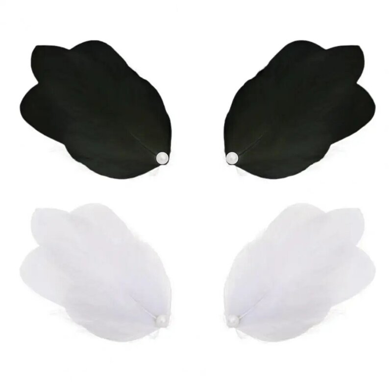 1 Pair Bridal Wedding Hairpins Feather Faux Pearl Anti-slip Party Cocktail Banquet Head Decoration Headdress Feather Side Clips