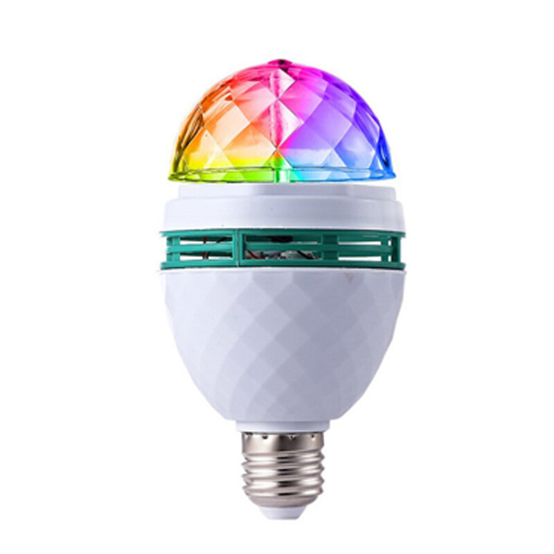 KTV Bar E27 bombilla giratoria de bola mágica de Color RGB, luz de bola mágica pequeña, Bombilla de Flash KTV E27, lámpara de escenario RGB, bombilla LED