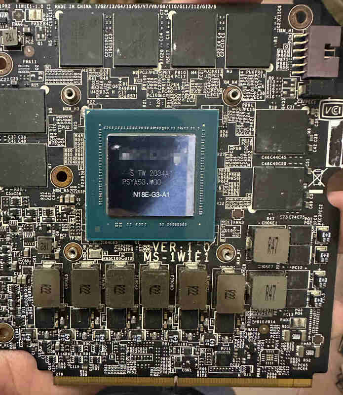Placa de vídeo NVIDIA GeForce RTX 2080, usada para NVIDIA, 8GB GDDR6, MXM, MSI GT75, GT73, Titan MS-16L5, GT83, GPU, MS-1W1E1