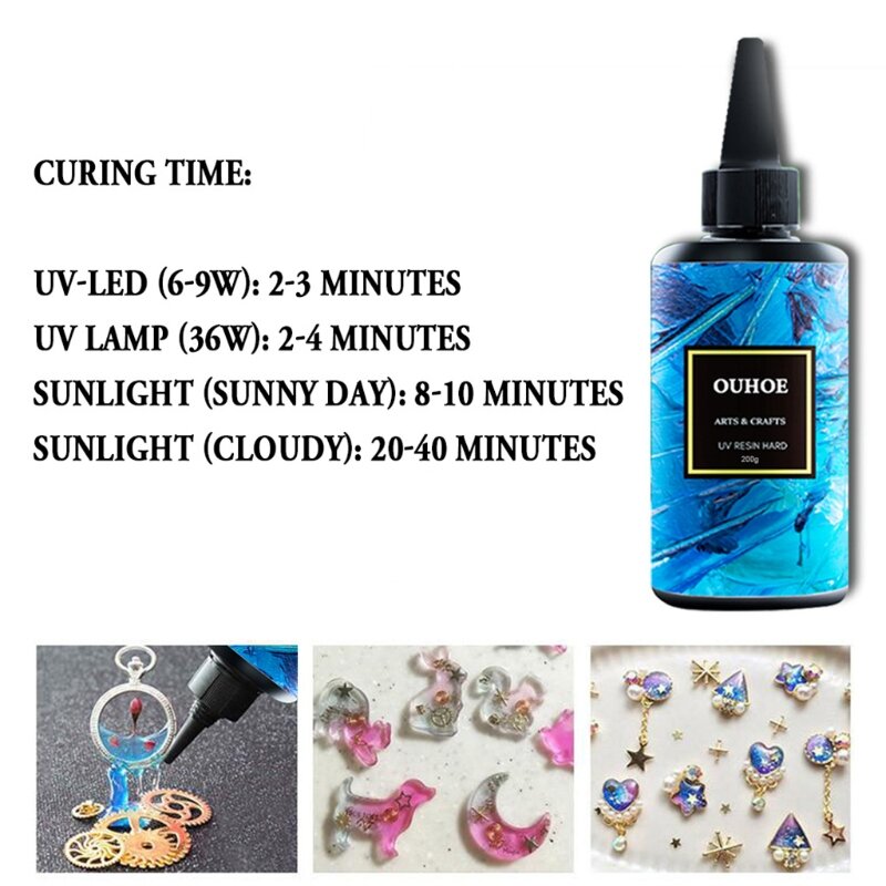 Transparent Clear UV Resin Hard Curing Jewelry Making Cure Sunlight Crafts