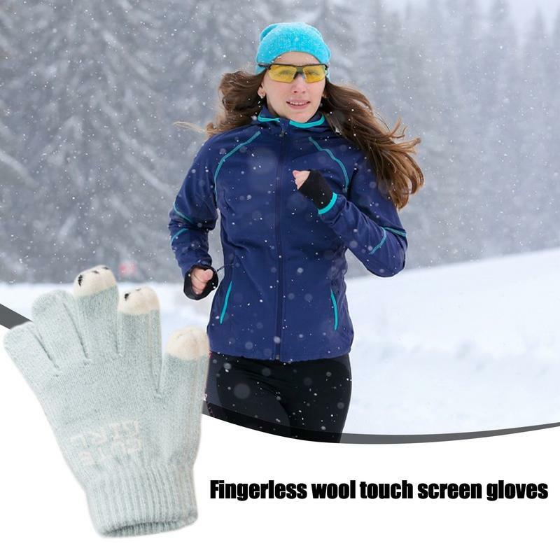 Sarung tangan hangat layar sentuh, sarung tangan elastis Anti Slip, cuaca dingin, sarung tangan hangat untuk mendaki gunung, berkendara, lari