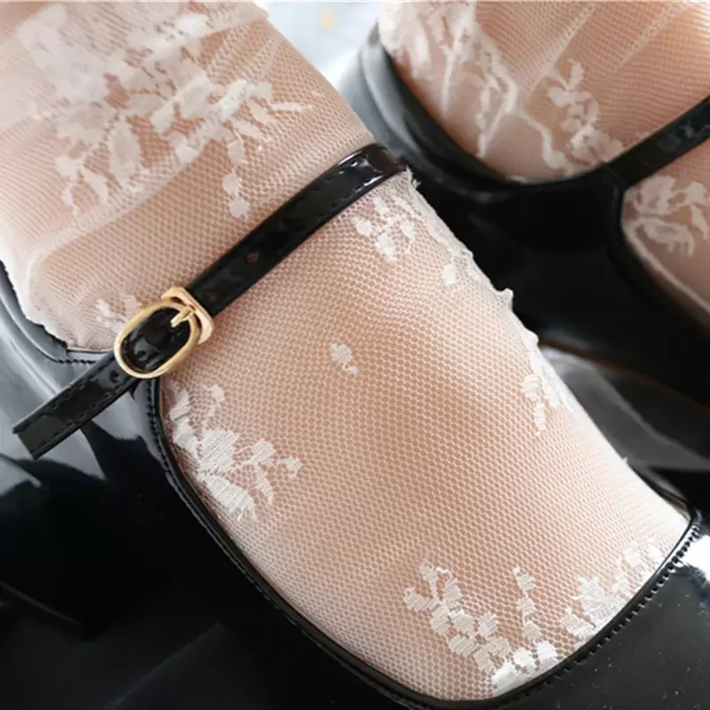 Calze da donna Harajuku da donna traspiranti trasparenti in pizzo floreale calze a rete dolci calze morbide e divertenti calze Sox